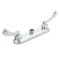 8285 | Kitchen Faucet M-Dura Heavy Duty Less Spout 8 Inch Spread 2 Wrist Blade ADA Chrome | Moen