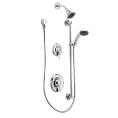 Moen 8342EP15 Shower System Commercial Posi-Temp 1 Function with Handshower & Slide Bar 2 Lever Chrome ADA 1.5 Gallons per Minute  | Blackhawk Supply