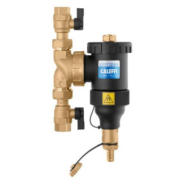 Hydronic Caleffi NA545356 Dirt Separator DirtMag NA5453 with Magnet and Isolation Valves 1 Inch Brass NPT Female Union 45 Pounds per Square Inch 32-195 Degrees Fahrenheit  | Blackhawk Supply