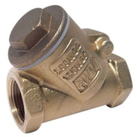 236AB1 | Check Valve 1 Inch Lead Free Brass Swing Y Pattern Threaded 200PSI for WOG | Red White Valve