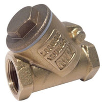 236AB12 | Check Valve 1/2 Inch Lead Free Brass Swing Y Pattern Threaded 200PSI for WOG | Red White Valve