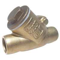 237AB1 | Check Valve 1 Inch Lead Free Brass Swing Y Pattern Solder 200PSI for WOG | Red White Valve