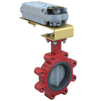 3LNE-04L2C/DCMS24-140-A | Butterfly Valve | 2 Way | 4 Inch | Nylon Coated Disc | 50 PSI | 24 VAC/DC Spring Return Actuator | Normally Closed | With Aux. Switch | Modulating Control | Bray