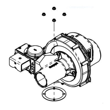 Burnham Boilers 107943-01 Blower Assembly with Propane Gas Valve for Aspen-270  | Blackhawk Supply