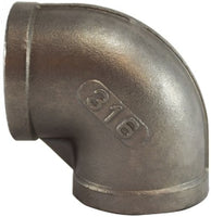 63105 | 1 316 STAINLESS STEEL ELBOW, Nipples and Fittings, 304 And 316 150# Stainless Steel Fittings, 90 Degree Elbow 316 S.S. | Midland Metal Mfg.