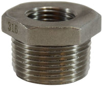 63500 | 1/4 X 1/8 M X F 316SS HEX BUSHNG, Nipples and Fittings, 304 And 316 150# Stainless Steel Fittings, Hex Bushing 316 S.S. | Midland Metal Mfg.