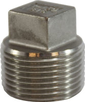 63653 | 1/2 316 SS SQUARE HEAD PLUG, Nipples and Fittings, 304 And 316 150# Stainless Steel Fittings, Square Head Plug 316 S.S. | Midland Metal Mfg.