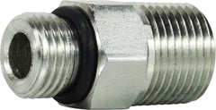 Midland Metal Mfg. 640144 7/16-20X1/4 (M ORB X M NPT ST ADPT), Hydraulic, Steel O-Ring Adapter, O-Ring to Pipe Adapter  | Blackhawk Supply