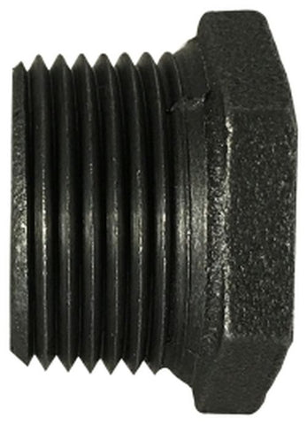 Midland Metal Mfg. 65512 1 X 1/2 (M X F BLACK HEX BUSHNG), Nipples and Fittings, Black Iron 150# Malleable Fitting, Black Hex Bushing  | Blackhawk Supply