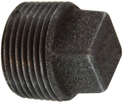 Midland Metal Mfg. 65650 1/8 BLK MALL PLUG, Nipples and Fittings, Black Iron 150# Malleable Fitting, Black Square Head Plug  | Blackhawk Supply