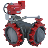 3LNE-10L39/70-24-0201SVH-BBU | Butterfly Valve | 3 Way | Flow Configuration 9 | 10 Inch | Nylon Coated Disc | 50 PSI | 24 VAC /30 VDC Actuator With Heater And Battery Backup Failsafe Return | Modulating Control | Bray