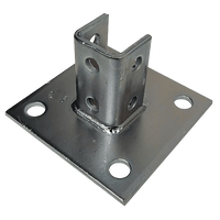 17454 | Post Base Single Channel 4 Hole Square - 3-1/2 in. | DiversiTech