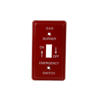 PI374 | Red finish, Emergency Gas Burner in white letters | DiversiTech