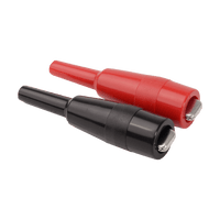 5036 | Steel test clips, 2-7/16in. long, jaws open 5/8in. max,, crimper slotted screw connection, pack of 1 red, 1 black, 2 clips | DiversiTech