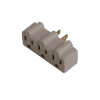 7-AD010000 | Triple tap power block adapter converts single 15 AMP 125V U-ground outlet to 3 15A, 125V U-ground outlets Pack of 12 | DiversiTech
