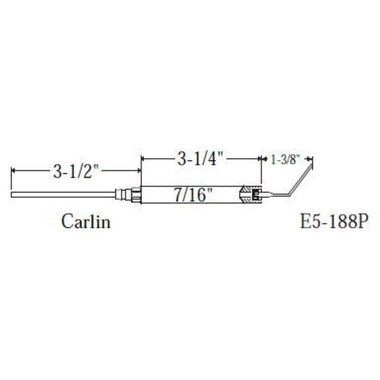 Westwood Products E5-188P Igniter Set of 2 with 6 Inch Insulator 9/16 x 8-1/8 Inch for Carlin Burners E5-188P  | Blackhawk Supply
