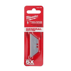 Milwaukee 48-22-1905 Utility Knife General Purpose Blades 5 Pack 5.8W x 0.25H x 1.85D Inch  | Blackhawk Supply