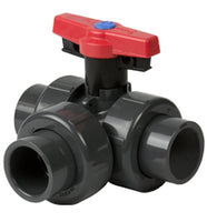 7024L1-005 | 20MM PVC TRUE UNION INDUSTRIAL 3 WAY FULL PORT HORIZONTAL L1 DIN EPDM | (PG:238) Spears