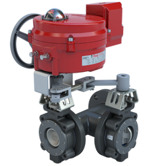 Bray MKL3-4040/70-24-0201H-BBU 4" 3-Way Lugged Butterfly valve High Performance | ANSI Class 150 | CS body | CV 375 | 24 VAC/30VDC | Two position | 2000 lb-in | NEMA 4 | Heater | & Battery Backup unit  | Blackhawk Supply