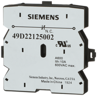 49D22125002 | Aux Switch DP | 1NC | 75-90amp | Siemens Electrical