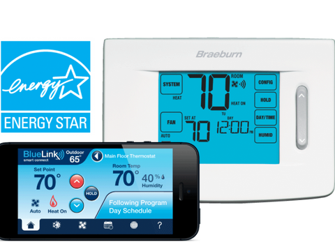 Braeburn 7320 BlueLink Smart Wi-Fi Thermostat 3H / 2C Pack of 3 | Blackhawk Supply