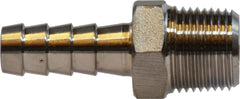 Midland Metal Mfg. 73951 1/4 HOSE BARB X MIP 304SS ADAPT, Brass Fittings, Stainless Steel Hose Barbs, 304 Stainless Steel Hose Nipple   | Blackhawk Supply