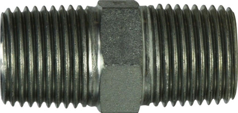 Midland Metal Mfg. 752022 1/8-28 MALE BSPT HEX NIPPLE, Hydraulic, Steel BSPT Adapters, BSPT Hex Nipple  | Blackhawk Supply