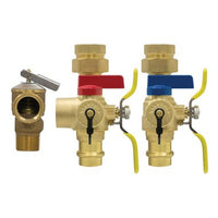 H-84444WPR | Tankless Valve Kit E2 with Pressure Relief Valve Lead Free 1 Inch IPS Union x IPS High-Flow Hose Drain/Pressure Relief Valve Outlet/Adjustable Packing Gland | Webstone