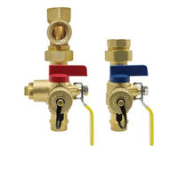H-85443WPR | Tankless Valve Kit E3 with Pressure Relief Valve Lead Free 3/4 Inch Press x FIP Union High-Flow Hose Drain/Pressure Relief Valve Outlet/Adjustable Packing Gland | Webstone