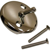 42-7133 | Overflow Plate Trip Lever and 2 Bolts Chrome Stainless Steel | Kissler Bathroom Fixtures