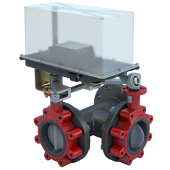 Bray 3LNE-03S33/D24-210-A-WS 3" 3-Way Lugged Butterfly Valve Resilient | ANSI Class 125/150 | DI body | NDI Disc | CV 360 | 24 Vac/dc | 210 lb-in | on/off or floating | Non-Spring Return | SW  | Blackhawk Supply