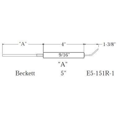 Westwood Products E5-151R-1 Igniter Set of 2 9/16 x 10-3/8 Inch for Beckett Burners E5-151R-1  | Blackhawk Supply