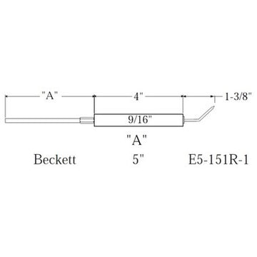 Westwood Products E5-151R-1 Igniter Set of 2 9/16 x 10-3/8 Inch for Beckett Burners E5-151R-1  | Blackhawk Supply