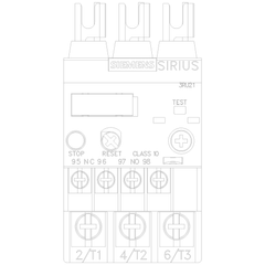 Siemens Electrical 3RU21264BJ0 OVERLOAD RELAY CL10 S0 14-20A R LUG  | Blackhawk Supply