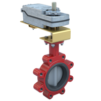 3LNE-02S2N/DS24-180-A | Butterfly Valve | 2 Way | 2 Inch | Nylon Coated Disc | 175 PSI | 24 VAC/DC Spring Return Actuator | With Aux. Switch | Normally Open | On-Off Control | Bray