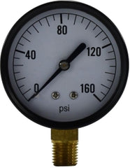 Midland Metal Mfg. 80032 2 1/2"  0-30psi  1/4" LM, Pneumatics, Gauges, Standard Dry Gauge 2-1/2 Face 1/4 Lower Mount  | Blackhawk Supply