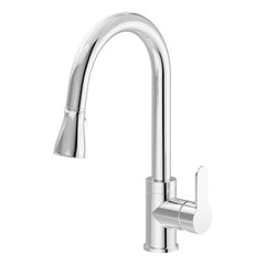 Symmons S-6710-PD-1.5 Kitchen Faucet Identity Pull Down 1 Lever ADA Polished Chrome High Arc Swivel Spout 1 Hole Metal 7-7/16 Inch 1.5 Gallons per Minute  | Blackhawk Supply