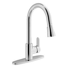 Symmons S-6710-PD-DPý-1.5 Kitchen Faucet Identity Pull Down 1 Lever ADA Polished Chrome 1.5 Gallons per Minute 2 Function Pull Down Spray High Arc Swivel Includes Deck Plate for 3 Hole Installations  | Blackhawk Supply