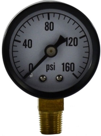 Midland Metal Mfg. 80506 1 1/2 0-200psi  1/8 LM, Pneumatics, Gauges, Dry Gauge 1-1/2 face 1/8 lower Mount  | Blackhawk Supply