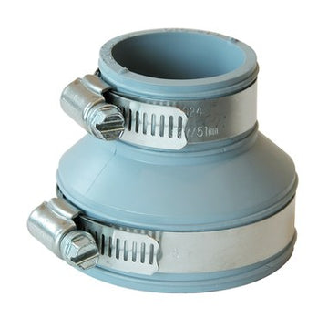 Fernco DTC-215 Connector Drain & Trap 2 x 1-1/2 Inch Cast Iron/Plastic to Tubular  | Blackhawk Supply