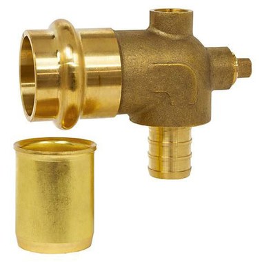 Webstone H-16833W-R Elbow Dual Vent 3/4 x 1/2 Inch Lead Free Brass Press x PEX F1807  | Blackhawk Supply