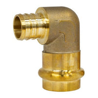 H-16844W-R | Elbow 90 Degree 1 x 3/4 Inch Lead Free Brass Press x PEX F1807 | Webstone