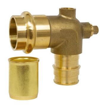 Webstone H-36833W-R Elbow Dual Vent 3/4 x 1/2 Inch Lead Free Brass Press x PEX F1960  | Blackhawk Supply
