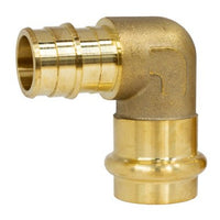 H-36843W-R | Elbow 90 Degree 3/4 x 1/2 Inch Lead Free Brass Press x PEX F1960 | Webstone