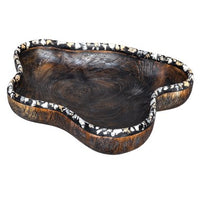 17744 | Bowl Chikasha Billy Moon Wooden Large 14.95W x 2.95H x 12.6D Inch Teak/Black/White | Uttermost