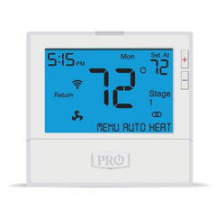 Pro1Iaq T855I Thermostat 24 Volt 4 Heat/2 Cold Heatpump 2 Heat/2 Cold Conventional 5/2 Day or Programmable White 41-95 Degrees Fahrenheit WiFi 8 Inch Display  | Blackhawk Supply