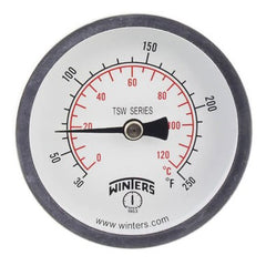 Winters Instruments TSW174 Thermometer Dial 40 to 250 Degree Farenheit 2-1/2 Inch Dial 1/2 Inch MPT Back Mount  | Blackhawk Supply