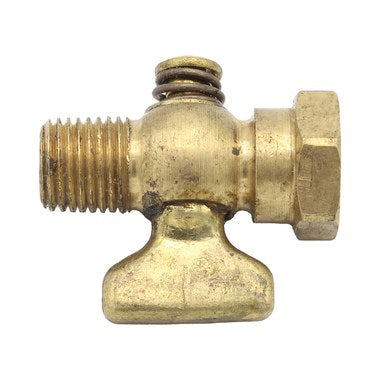 Conbraco 4150001 Air Cock 41 Tee Handle Male and Female Hexagonal Shoulder Satin Brass Spring Bottom 1/4"  | Blackhawk Supply