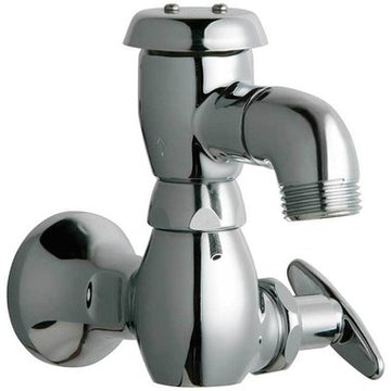 Chicago Faucet Co 952-12CP Washdown Faucet Wall Mount Vandal Proof 1 Tee Lever 5 Inch Spout Reach  | Blackhawk Supply