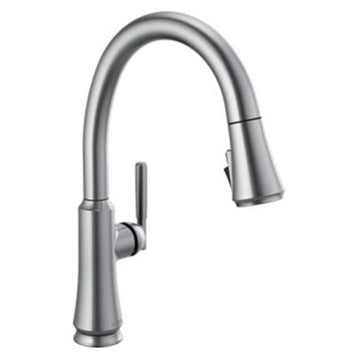 Delta 9179-ARý-DST Kitchen Faucet Coranto 1 Lever ADA Arctic Stainless High Arc Gooseneck Pull Down Swivel 360 Degree 1.8 Gallons per Minute  | Blackhawk Supply